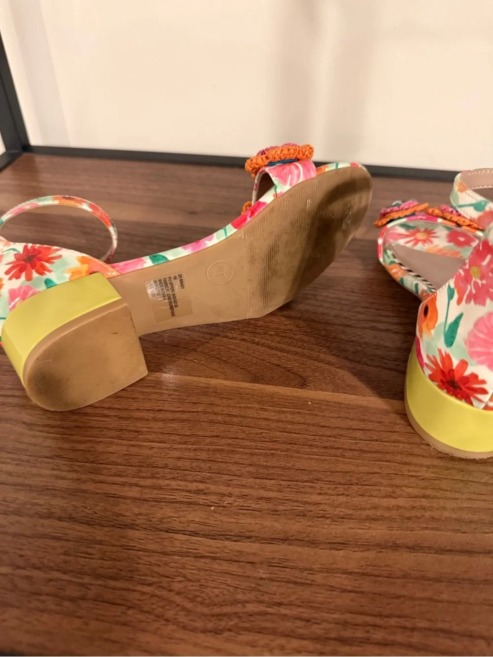 Betsey Johnson kids Multi Floral Crochet Flower Ankle-Strap Heels